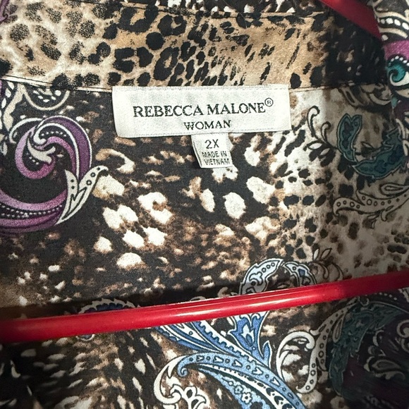 Rebecca Malone Animal and Paisley Print Blouse - Picture 2 of 3